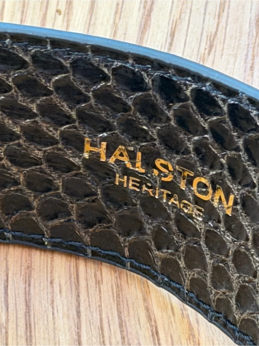 HALSTON Vintage Brown Embossed Leather Women’s Belt  Sz M